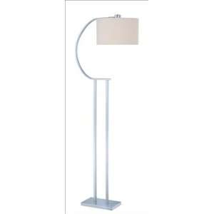   LS 81652 Floor Lamp, Chrome with White Fabric Shade