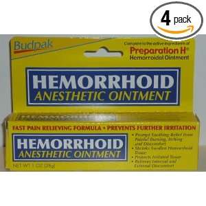  Budpak Hemorrhoidal Cream 1 Oz / 28 G (Pack of 4) Health 