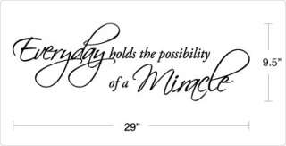 possibility of a miracle vinyl wall art quote decal dimensions