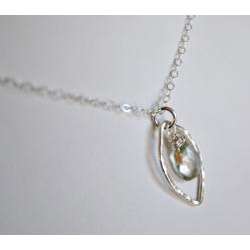 AEB Design Fine Silver Prasiolite Leaf Necklace  