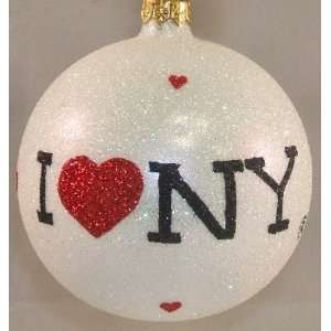 Love New York City NYC Polish Glass Christmas Ornament  