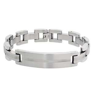  12.5MM Stainless Surgical Steel Laser Grooved Bracelet 8.5 