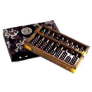  Chinese Wooden Abacus in a Silk Box