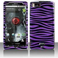   Droid X MB810 Purple Zebra Snap On Protective Case  