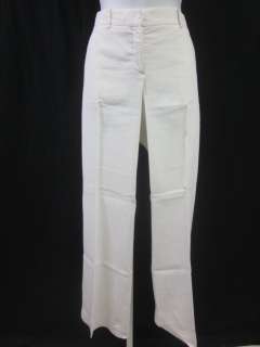 THEORY White Linen Straight Pants Slacks Trousers Sz 8  