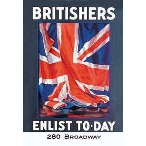  Vintage Art Britishers Enlist To Day   07754 9