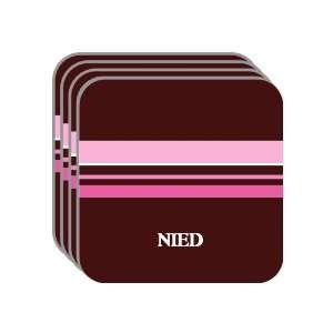 Personal Name Gift   NIED Set of 4 Mini Mousepad Coasters (pink 
