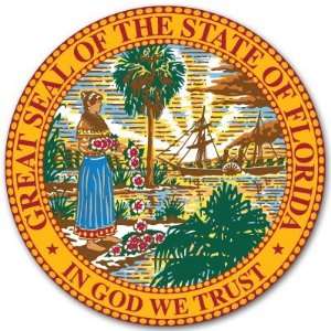 Florida State Seal Flag bumper sticker decal 4 x 4 
