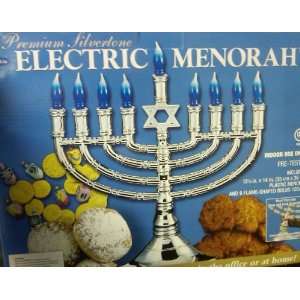   Electric Menorah with Amazing Blue Flame Shaped Bulbs 