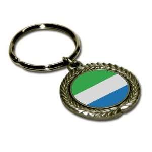  Sierra Leone Flag Pewter Key Chain