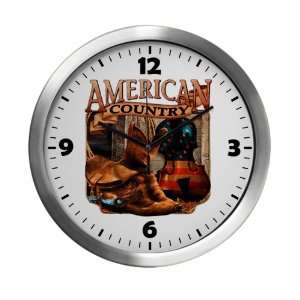  Modern Wall Clock American Country Boots And Fiddle Violin 
