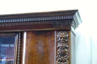 GERMAN CARVED ORIGINAL ANTIQUE PAW FOOTED OFFICE BOOKCASE D243A  