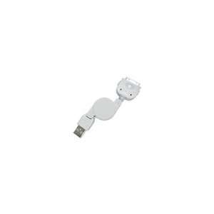  30 Pin Retractable Charging/Data Cable(White) for Apple 