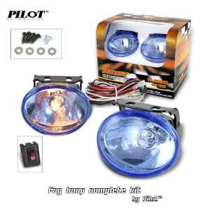  2 x Pilot Oval Universal Blue Lens Fog Lights Kit with 