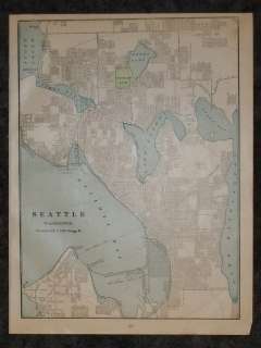 Detailed 1900 map of Seattle, Wa. Genuine.  