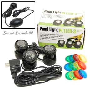   12 LED Underwater Spot Pool Pond Light w/ Photocell Sensor Auto On/Off