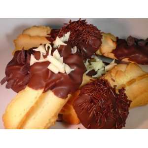 Vanilla Chocolate Dipped Tea Cookies Grocery & Gourmet Food