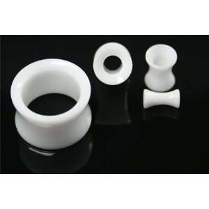  Double Flare White Plugs   18mm   Sold as a Pair Jewelry