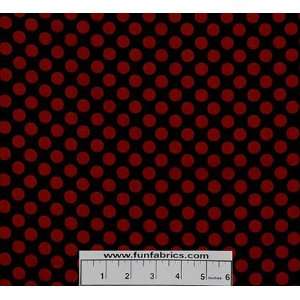  Red Dots on Black Cotton Fabric Arts, Crafts & Sewing