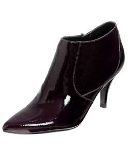 Nine West Packrat Womens Wine Patent Leather Bootie  
