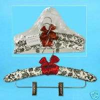 NEW 4PC Adult Padded Hangers w/ Pant Clips SATIN FLORAL  