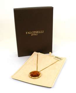 FALCINELLI 18K, DIAMONDS & CITRINE PENDANT NECKLACE NWT BOX RETAIL $ 