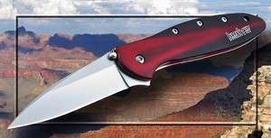 Kershaw Knives Black & Red Smoke Leek Spring Assisted Pocket Knife 