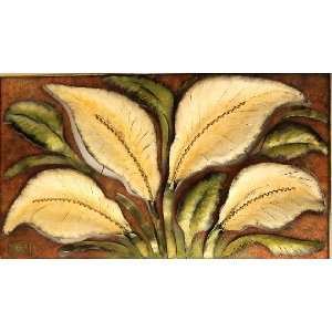 White Calla Lilly Metal Wall Frame 