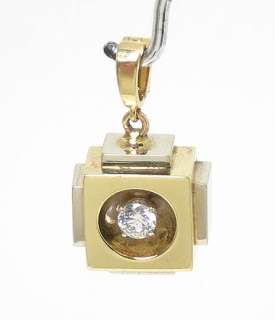 VINTAGE 2 T 14k GOLD DIAMOND SOLITAIRE PENDANT ENHANCER  