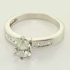   Vintage Estate 14K White Gold Pear Shaped Diamond Engagement Ring