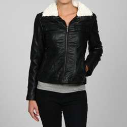 Honee Womens Faux Leather Touch Fur Lined Jacket  