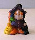   MERRY MINIATURE UGLY WITCH w/BROOM USED no tag 