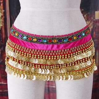 Link Waist Jewels Golden Beads Sequins Belt Dance H2625  