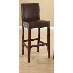  Set of 2 Counter Height Stool with Brown Faux Leather in 
