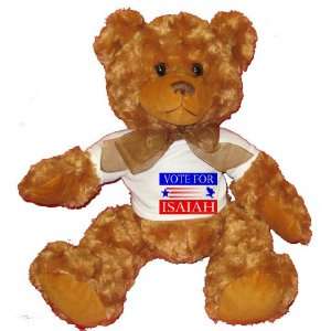  VOTE FOR ISAIAH Plush Teddy Bear with WHITE T Shirt Toys 