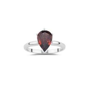  1.83 Cts Garnet Solitaire Ring in 14K White Gold 3.0 