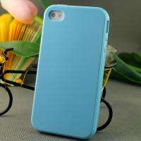 Wow Sky Blue Soft Back Case Skin Cover for Apple Iphone 4 4th 4G 4S 