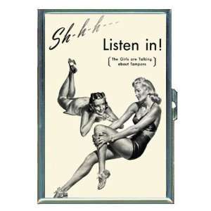Pin Up Girls Talk Tampons ID Holder, Cigarette Case or Wallet MADE IN 