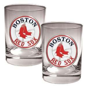 Boston Red Sox MLB 2pc Rocks Glass Set   Primary Logo  