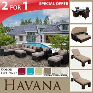  NEW 19 PC OUTDOOR SOFA PATIO FURNITURE WICKER & DINING SET & SUNBED 