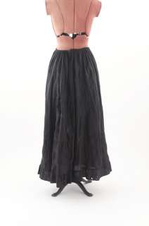   skirt skirt is made out of a semi stiff cotton linen rich black high