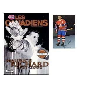  Maurice Richard Autographed 5x7 Card with Commemorative 