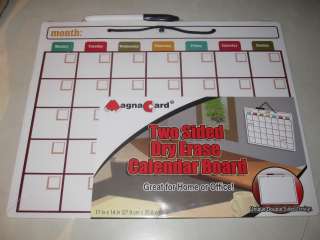   Two Sided Dry Erase Calanander Board White Dry Erase Monthly & Weekly