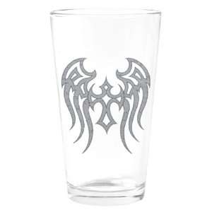  Pint Drinking Glass Tribal Cross Wings 