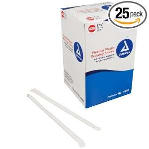  Dynarex Flex Straw 7, 3/4 Inches, 400 Count (Pack of 25 