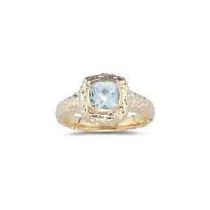  0.87 Cts Sky Blue Topaz Solitaire Ring in 14K Yellow Gold 