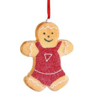  4.5 Sugared Ginger Bread Man Cookie Ornament Red (Pack of 