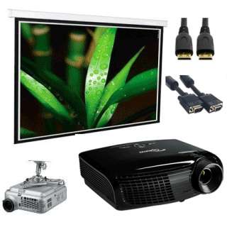 Pcs 3D 1080p Projector Optoma TX615 Bundle /150 Electric Screen and 