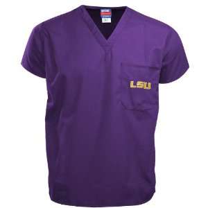  NCAA LSU Tigers Purple Scrub Top 