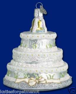 WEDDING CAKE OLD WORLD CHRISTMAS BRIDAL ORNAMENT 32017  